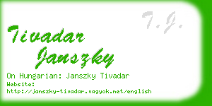 tivadar janszky business card